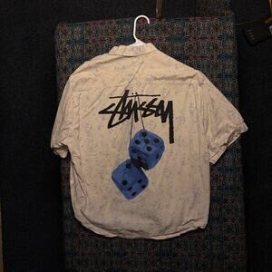 Stussy Button-Up Shirt Creme Size L